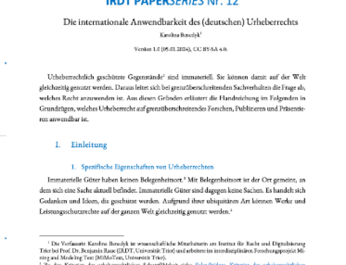 Die internationale Anwendbarkeit des (deutschen) Urheberrechts